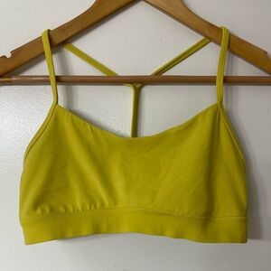Lululemon Flow Y Longline Nulu Sports Bra Yellow Serpentine